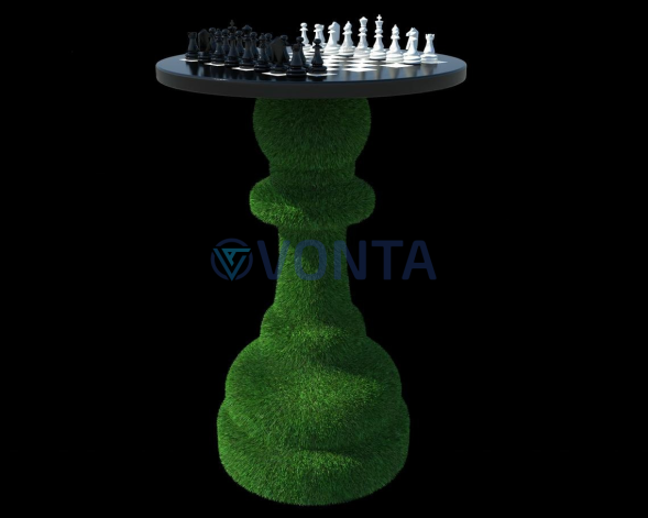 Топиари шахматный столик, h=110см — газон Deluxe Green